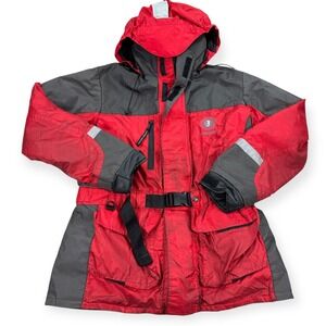 Mustang‎ Survival Integrity Coat MC1525 Men's Large Red Waterproof Floater